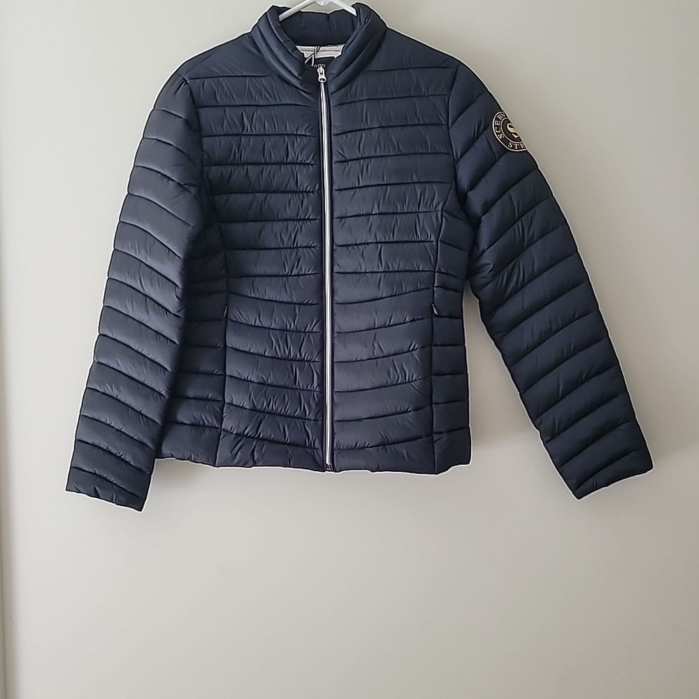 Ermanno Scervino Street Blue Puffer Jacket with Slim Fit Size M